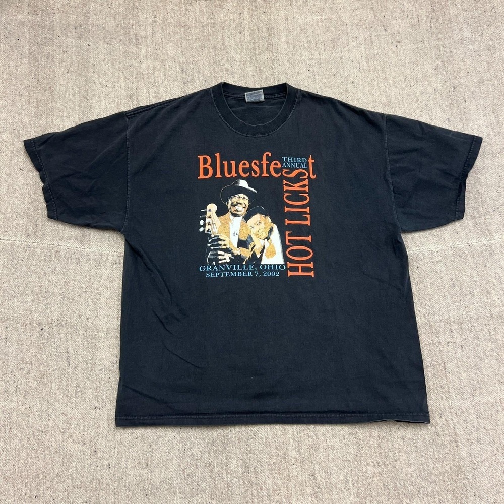 Vintage Bluesfest Shirt Mens XL Black 2000s Ohio Hot‎ Licks